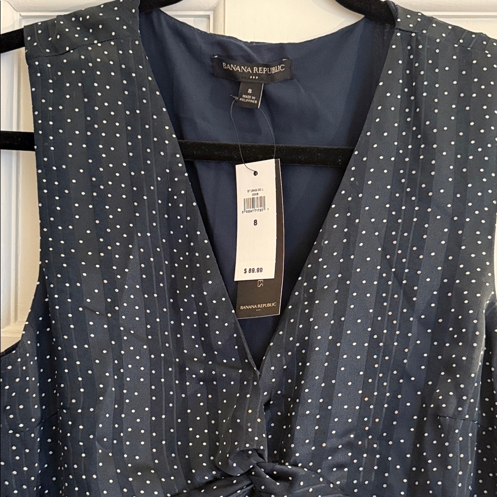 Banana Republic Blue Dress with White Dots